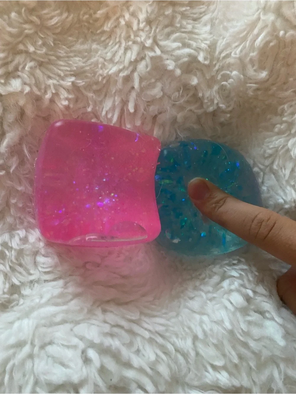 Glitter Needoh dupe Sensory Squishy Toy Set - Blue & Pink